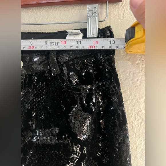 Zara Velvet sequin women’s pants in black size 0 see the pic for measurements - Picture 9 of 12